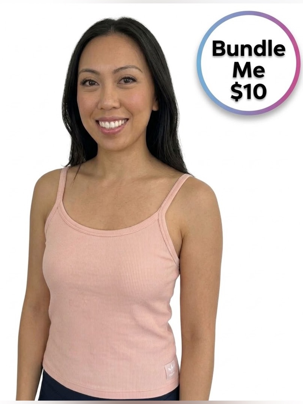 Adidas Originals Ribbed Camisole Tank Top | Dusty Blush Pink | Size M
